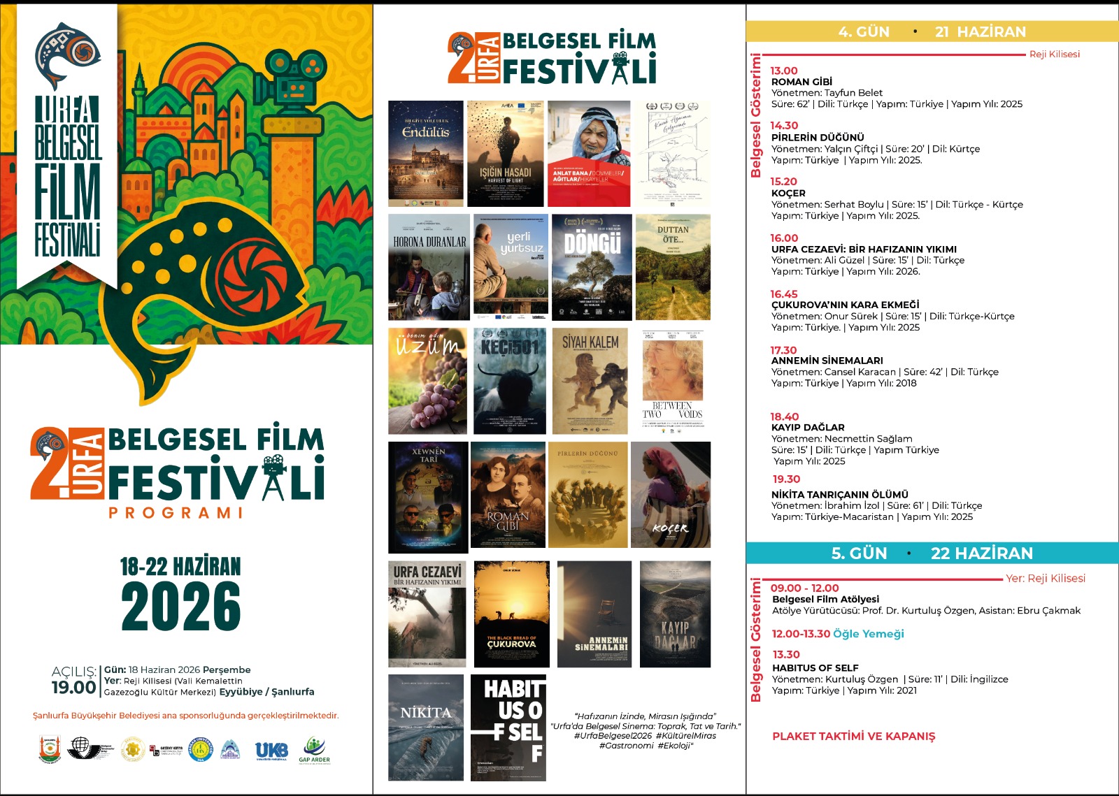 2. URFA BELGESEL FİLM FESTİVALİ SİNEMASEVERLERLE BULUŞUYOR